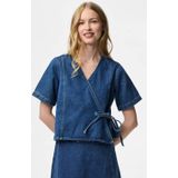 Pieces - Fibbo - Blouse - Mêlee - Katoenmix - Vetersluiting