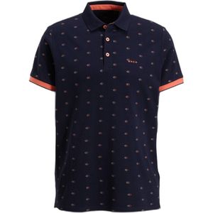 New Zealand Auckland regular fit polo met all over print traditional navy