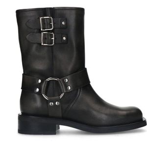 Manfield leren bikerboots grijs