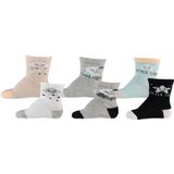 Apollo baby sokken - set van 6 beige/grijs/blauw/lichtblauw