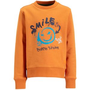 Orange Stars sweater Nol met printopdruk oranje