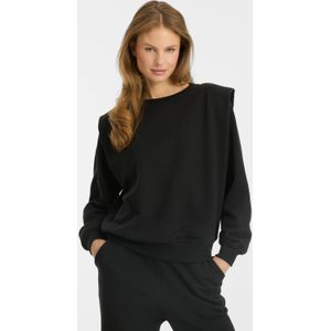 Anytime sweatshirt met schoudervulling zwart