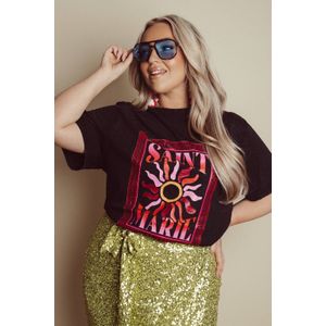 Pinned by K Curve - T-shirt - Antraciet - Korte Mouwen - Ronde Hals