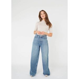 Est'seven high waist wide leg jeans light blue denim