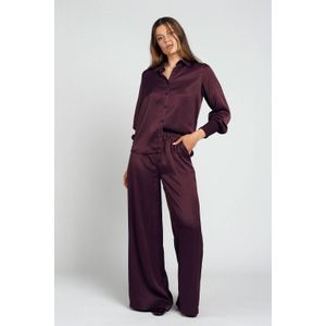 Spooq the label wide leg regular waist broek donkerrood