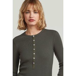 henley slim t ls wmn, grijs (Asfalt D27975-e136-995), XXS