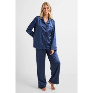 Dreamcovers satijnen pyjama donkerblauw