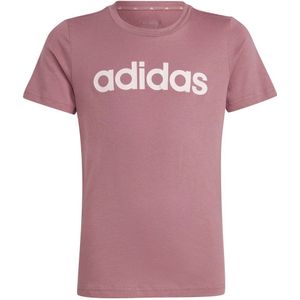 adidas Sportswear T-shirt met logo oudroze/wit