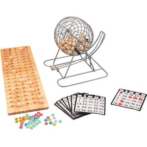 Longfield Bingo-Lotto Set Compleet | Geschikt voor 3+ spelers | Met 90 ballen en houten controlebord