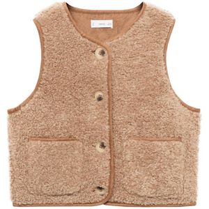Mango Kids teddy gilet bruin