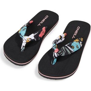 O'Neill Ditsy Sun Sandals teenslippers met bloemenprint zwart/blauw