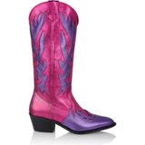 DWRS Regina leren cowboylaarzen paars/roze