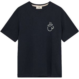 Anerkjendt relaxed T-shirt met backprint donkerblauw