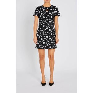 Bruuns Bazaar gebloemde korte jurk met pailletten zwart