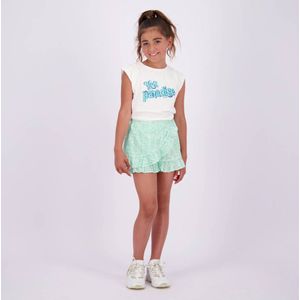 Vingino skort Rianna met all over print en volant mintgroen/wit