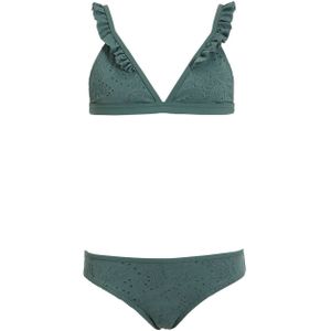 BEACHWAVE broderie anglaise bikini met ruches groen