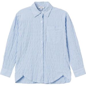 NAME IT KIDS gestreepte blouse NKFDUSTRIPES lichtblauw/wit