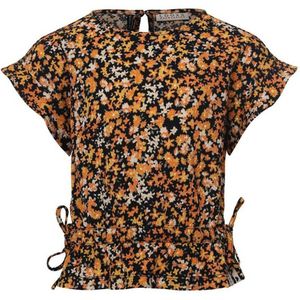 LOOXS 10sixteen gebloemde top zwart/oranje