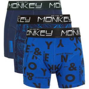 Me & My Monkey boxershort - set van 3 blauw