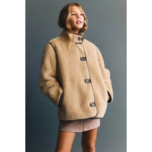 Mango Kids faux fur jas beige