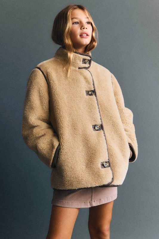 Mango - Kids Jas - Herfst - Met Opstaande Kraag - Lange Mouwen