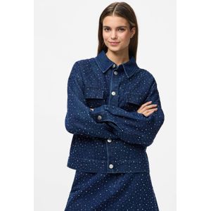 PIECES denim spijkerjas dark blue denim