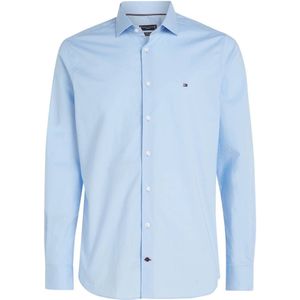 Tommy Hilfiger slim fit overhemd CORE CL FLEX POPLIN met logo light blue