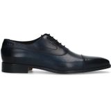 Manfield leren veterschoenen donkerblauw