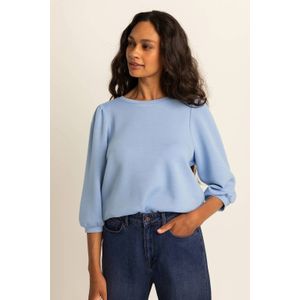 Expresso - Top - Lichtblauw - Korte Mouwen - Ronde Hals