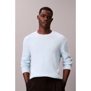 Calvin Klein trui met ingebreid patroon lichtblauw