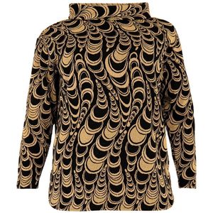 Yoek top met all over print goud/zwart