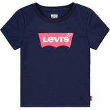 Levi's Kids T-shirt BATWING met logo donkerblauw/roze