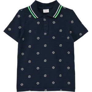 s.Oliver polo met all over print donkerblauw