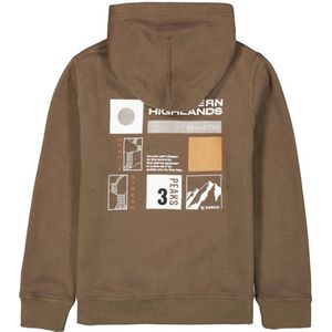 Garcia hoodie met backprint bruin