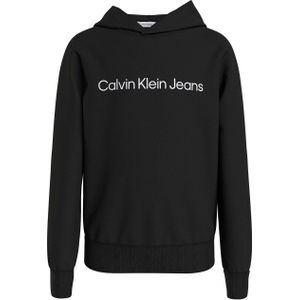 Calvin Klein hoodie Terry met logo zwart