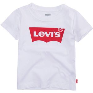 Levi's Kids T-shirt batwing met logo wit/rood