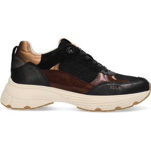 Fred de la Bretoniere Mariola Luna chunky leren sneakers zwart/brons