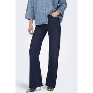 ONLY high waist wide leg jeans dark blue denim