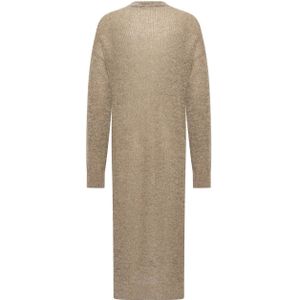 Expresso lang vest met wol taupe gebreid