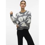 Vero Moda - Vmlove Ls O-neck Pullover - Medium Grey/Birch - Dames Trui