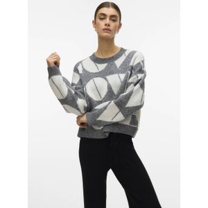 Vero Moda - Vmlove Ls O-neck Pullover - Medium Grey/Birch - Dames Trui