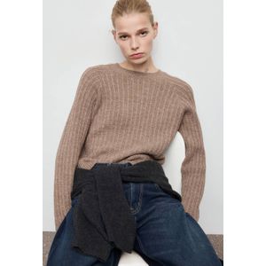 Mango gebreide trui bruin ajour