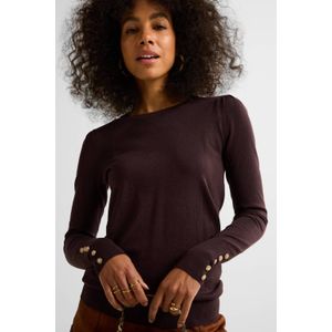 Ruby - Trui - Bruin - Met Sierknopen - Lange Mouwen