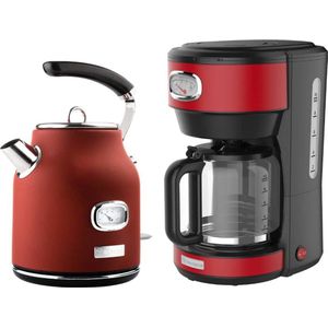 Westinghouse - Retro Series - Waterkoker + Koffiezetapparaat - Koffiefilter - combinatiedeal - Rood