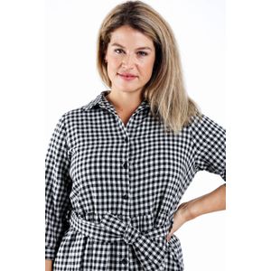 Paprika geruite A-lijn jurk zwart