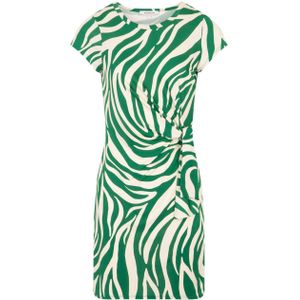 Morgan jurk met zebraprint groen/ecru