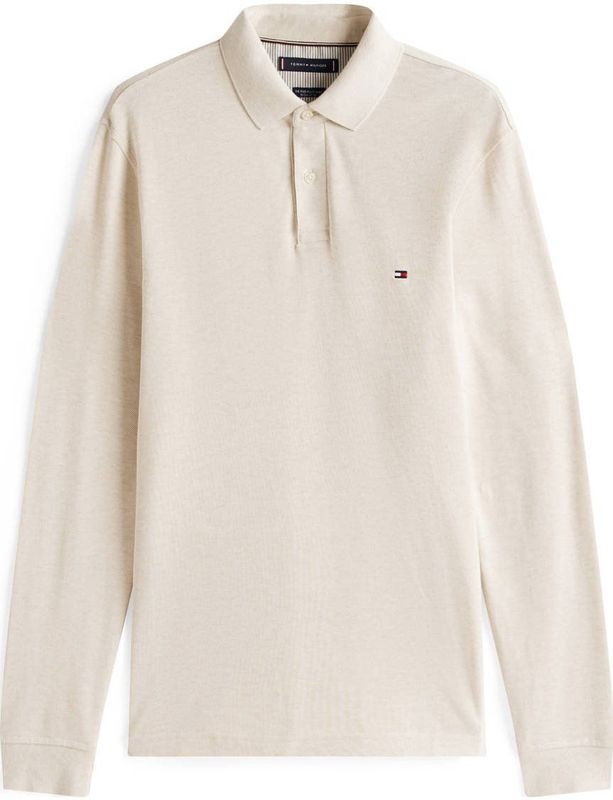 Tommy Hilfiger - Longsleeve Polo - Ecru - Heren Poloshirt