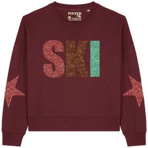 Pinned by K Curve sweater donkerrood