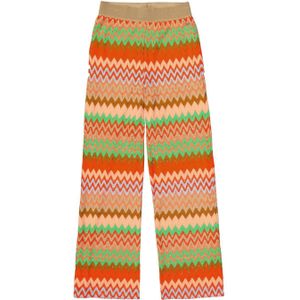 Garcia wide leg broek met all over print oranje/ groen/ rood