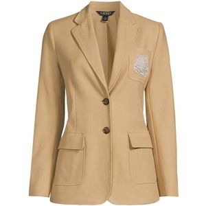 Lauren Ralph Lauren getailleerde blazer met borduursels beige